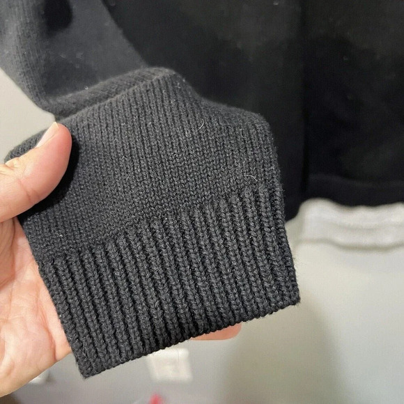 Evolution Cyrus Women’s Black Gray Sweater Medium Colorblock Chunky Knit Back - Picture 8 of 14